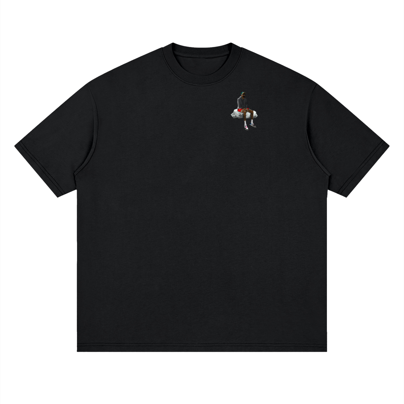 KD Floating Rock Streetwear Loose Drop Shoulder T-Shirt