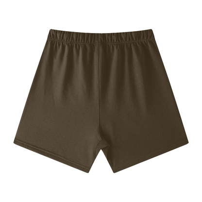 Essence Logo Unisex Earth Tone Loose Fit Cotton Shorts