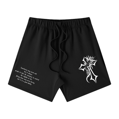 Cross Loose Fit Cotton Shorts