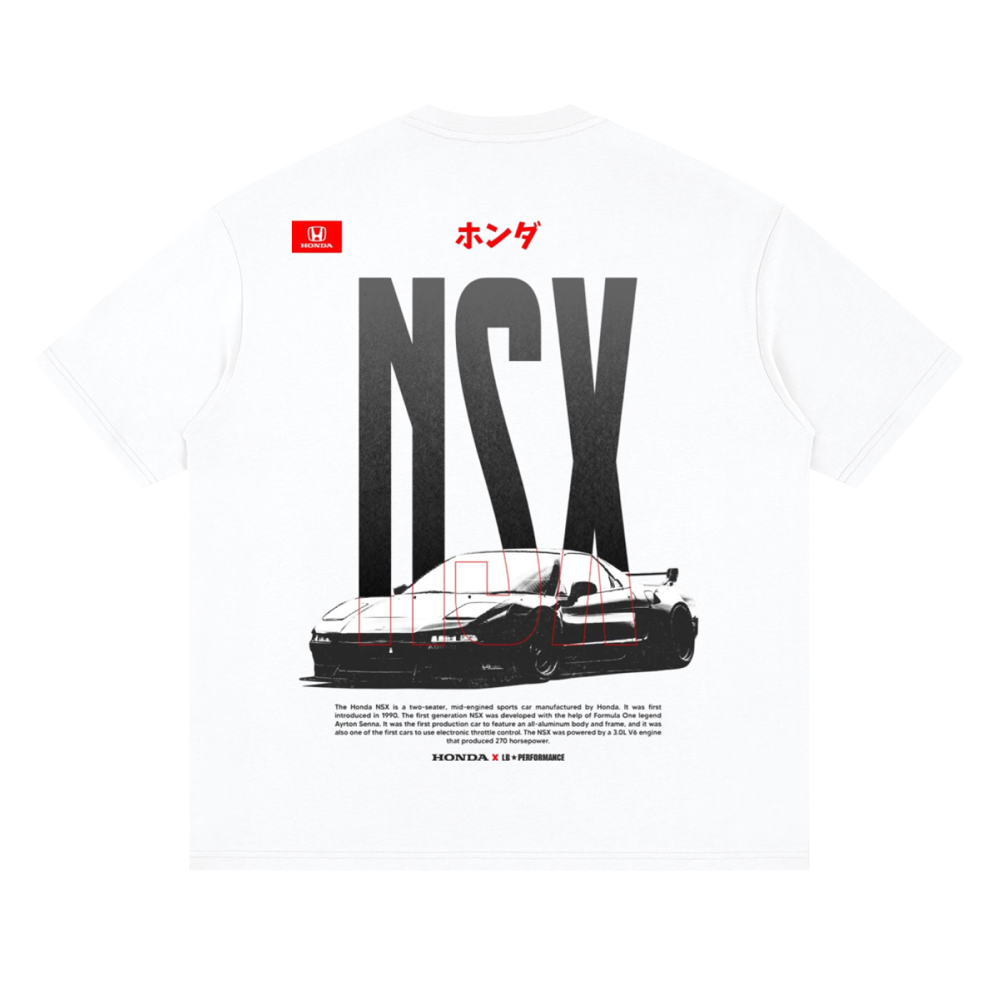 Honda Streetwear Loose Drop Shoulder T-Shirt