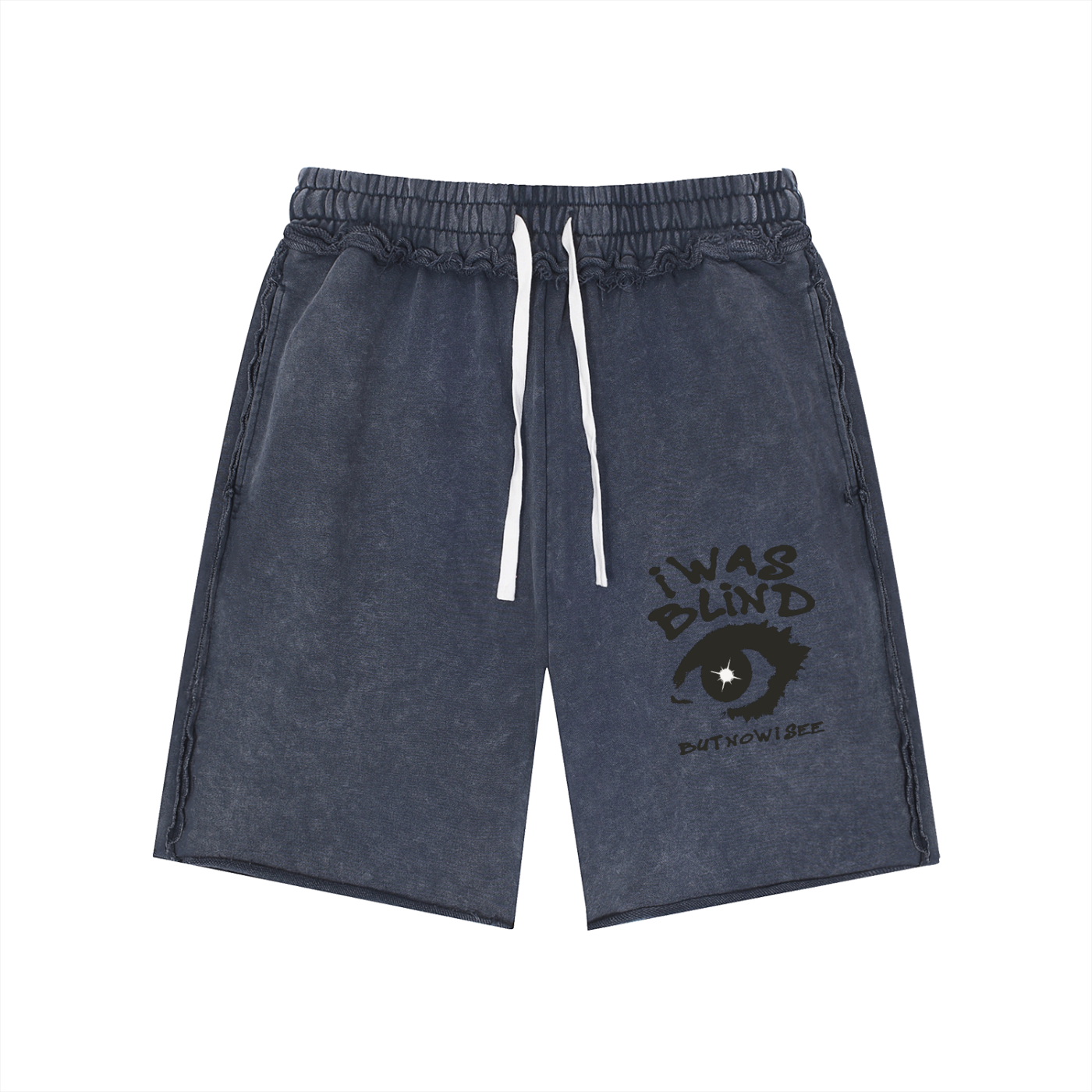I was Blind Unisex Mineral Wash Raw Edge Shorts