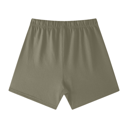 Essence Logo Unisex Earth Tone Loose Fit Cotton Shorts