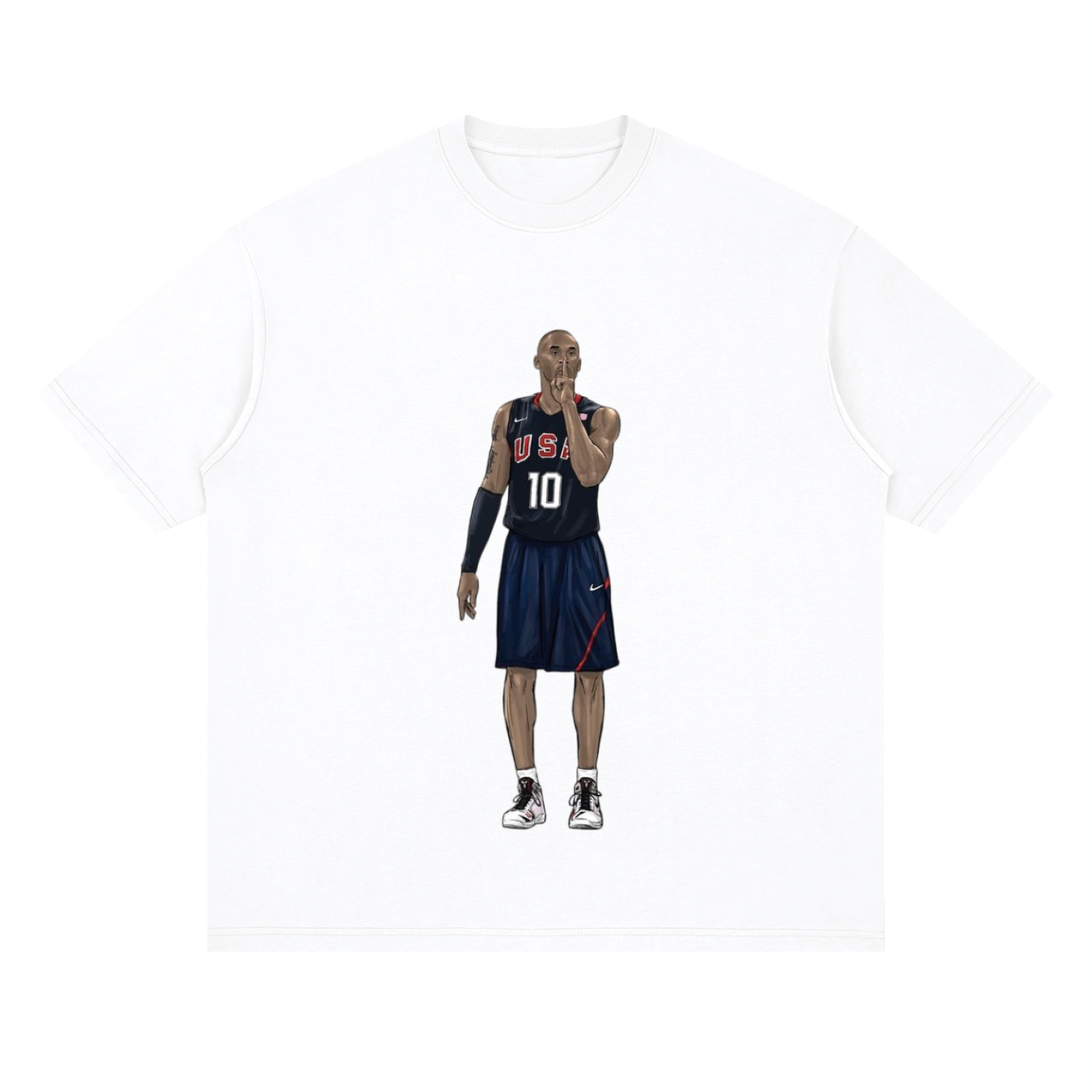 Kobe USA Shhh Streetwear Loose Drop Shoulder T-Shirt