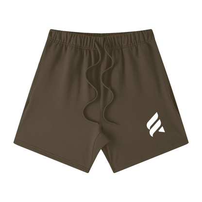 Essence Logo Unisex Earth Tone Loose Fit Cotton Shorts